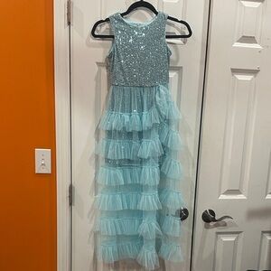 NWOT Sparkling Blue Tiered Kids Dress size 8